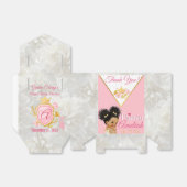 愛らしいピンク&ホワイトアフロパフプリンセスバレリーナ フェイバーボックス (折り畳みなし)