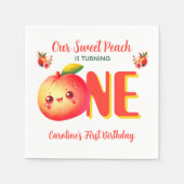 愛らしいピーチの誕生日 スタンダードカクテルナプキン (正面)