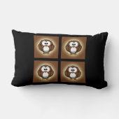 愛らしいファットブラウンフクロウ装飾用クッション ランバークッション (裏面)