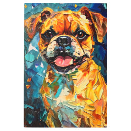 愛らしいファンシーなボクサーパピー メタルプリント