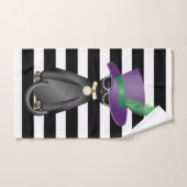 愛らしいファンシーな猫、ストライプ バスタオルセット (ハンドタオル)