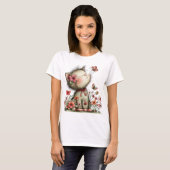 愛らしいファンタジーな夏の子猫 Tシャツ (正面フル)