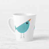 愛らしいファンタジーな鳥の自然アート カフェラテマグ (左アングル)