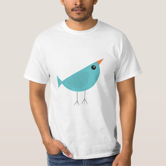 愛らしいファンタジーな鳥の自然アート Tシャツ (正面)
