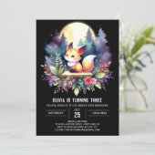 愛らしいファンタジーキツネ誕生日デジタル 招待状 (スタンド正面)