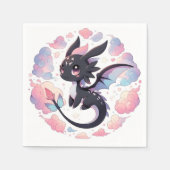 愛らしいファンタジードラゴンベビーシャワー スタンダードカクテルナプキン (正面)