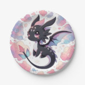 愛らしいファンタジードラゴンベビーシャワー ペーパープレート (正面)