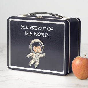 愛らしいファンタジー宇宙飛行士 かわいい宇宙探検家 メタルランチボックス