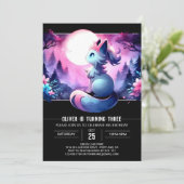 愛らしいファンタジー猫誕生日 招待状 (スタンド正面)