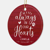 愛らしいファームハウスのカリグラフィー ペットメモリアル フォト セラミックオーナメント (左)