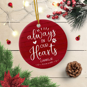 愛らしいファームハウスカリグラフィーペットメモリアルフォト セラミックオーナメント