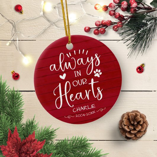愛らしいファームハウスカリグラフィー ペットメモリアルフォト セラミックオーナメント