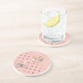 愛らしいフェイク金ゴールド水玉模様花 コースター (側面)