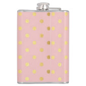 愛らしいフェイク金ゴールド水玉模様花 フラスク (裏面)