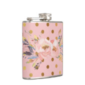 愛らしいフェイク金ゴールド水玉模様花 フラスク (右)