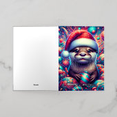 愛らしいフェスティバルクリスマスオッター 箔グリーティングカード (外側レイダウン)