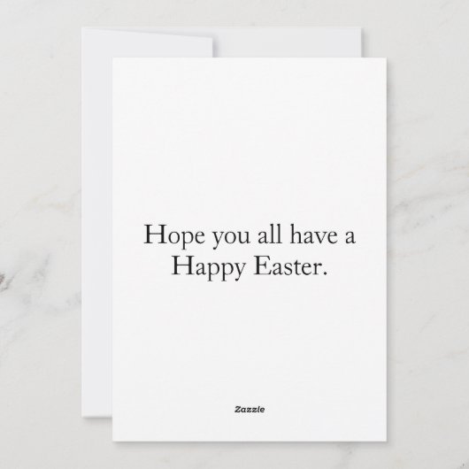 愛らしいフェスティバルリトルイースターバニー シーズンカード (裏面)