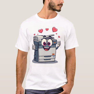 愛らしいフォトコピー機マンガマスコット Tシャツ