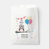 愛らしいフクロウと風船&ハート赤ちゃんシャワー フェイバーバッグ (正面)