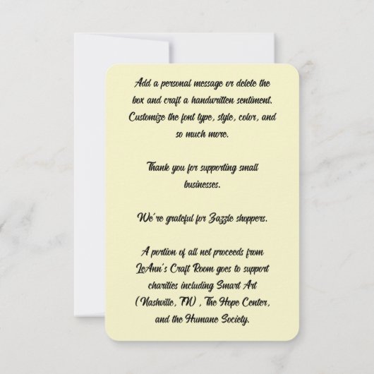 愛らしいフクロウの油絵 サンキューカード (裏面)