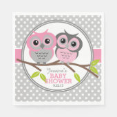 愛らしいフクロウの赤ちゃんシャワー スタンダードランチョンナプキン (正面)