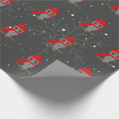 愛らしいフクロウオンブランチサンタ・クラウス・クリスマス ラッピングペーパー (角)