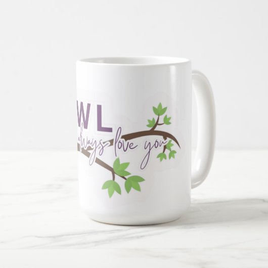 愛らしいフクロウデザイン コーヒーマグカップ (正面右)