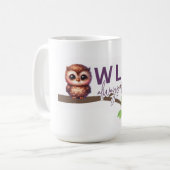愛らしいフクロウデザイン コーヒーマグカップ (正面左)