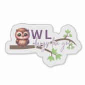 愛らしいフクロウデザイン シール (正面)