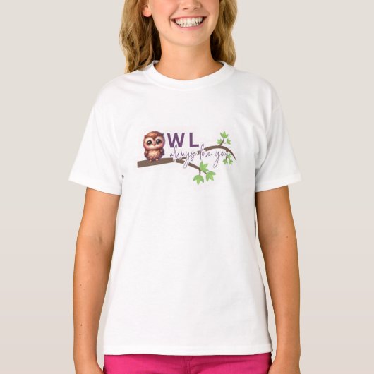 愛らしいフクロウデザイン Tシャツ (正面)