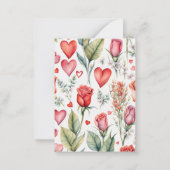 愛らしいフクロウバレンタイン子供へカード ノートカード (裏面)