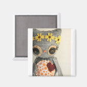 愛らしいフクロウ磁石 マグネット (正面/裏面)