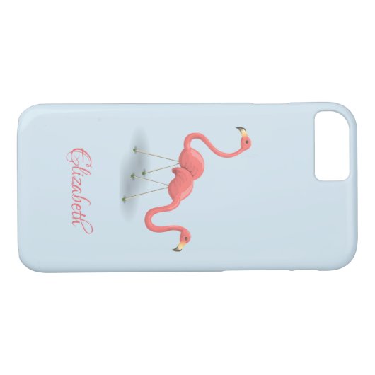 愛らしいフラミンゴパーソナライズされたス Case-Mate iPhoneケース (裏面(横))