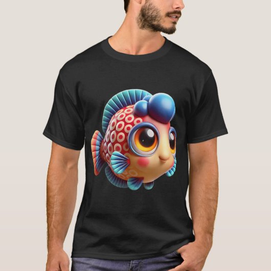 愛らしいフラワーホーンフィッシュ Tシャツ (正面)