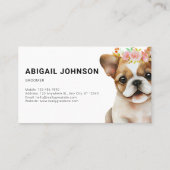 愛らしいフランスのブルドッググルーミングサービス 名刺 (裏面)