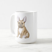 愛らしいフランスのブルドッグパピー コーヒーマグカップ (正面左)