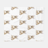 愛らしいフランスのブルドッグパピー フリースブランケット (正面(横))