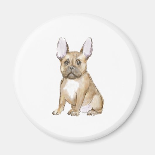 愛らしいフランスのブルドッグパピー マグネット (正面)