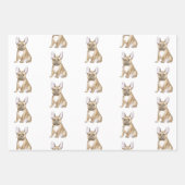 愛らしいフランスのブルドッグパピー ラッピングペーパーシート (正面2)