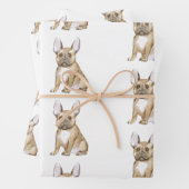 愛らしいフランスのブルドッグパピー ラッピングペーパーシート (インサイチュ)