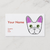 愛らしいフランスのブルドッグ顔 – 名刺 (正面)