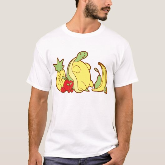 愛らしいフルーツのカメ Tシャツ (正面)
