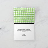 愛らしいフロギーカスタムの緑のカ千鳥格子のード サンキューカード (内部)