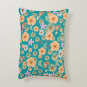 愛らしいフローラうさぎブルー アクセントクッション (裏面(縦))