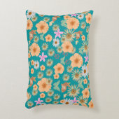 愛らしいフローラうさぎブルー アクセントクッション (正面(垂直))