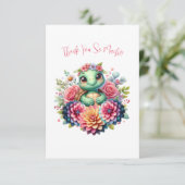 愛らしいフローラウミガメありがとうノートカード サンキューカード (スタンド正面)