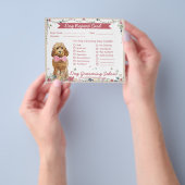 愛らしいフローラコックポウドッググルーミングレポートカード チラシ (手)