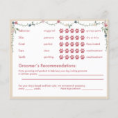 愛らしいフローラコックポウドッググルーミングレポートカード チラシ (裏面)