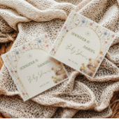 愛らしいフローラテディベア赤ちゃんシャワーパーティー スタンダードランチョンナプキン