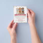 愛らしいフローラドッグトリマーチラシとコカポス チラシ (手)